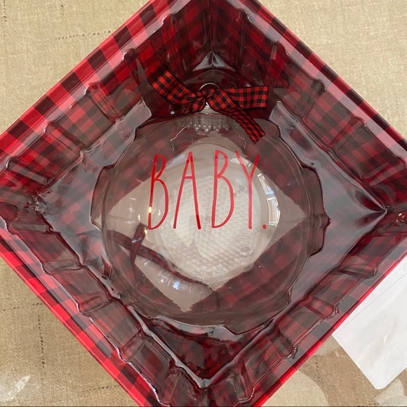 Rae Dunn BABY Christmas Glass Ornament BRAND NEW! - Picture 1 of 3